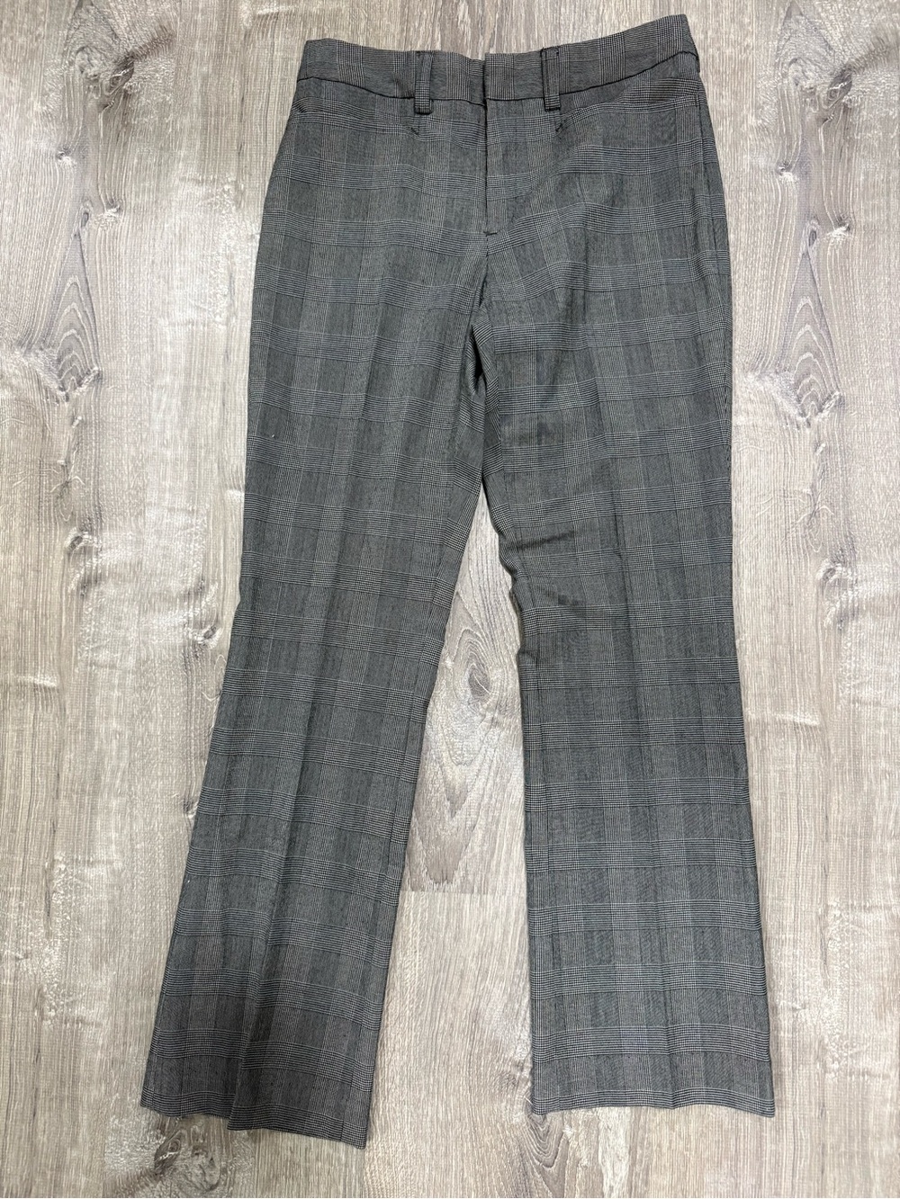 GAP Women's Stretch Gray Plaid Dress Pants Flat Front Regular 1R